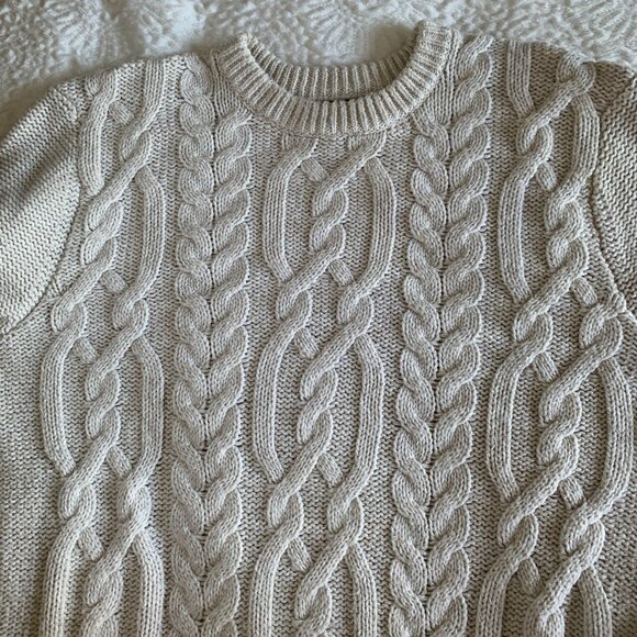 Old Navy Cream Cable Knit Sweater Men's Sz M - Picture 9 of 13